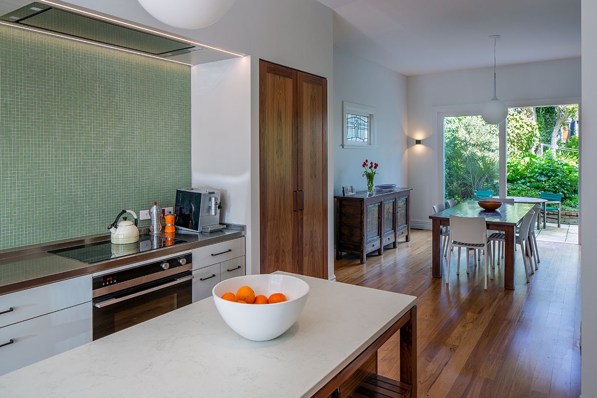 Open plan kitchen and dining electrical work